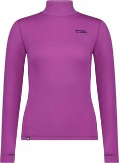 Cascade W Merino Base Layer Mock Neck Long Sleeve Purple Bolt