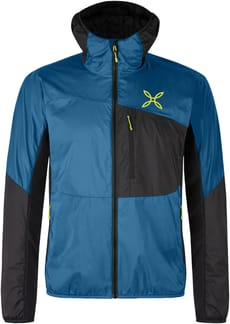 Traccia Octa Hooded Jacket Steel Blue/Sunny Lime