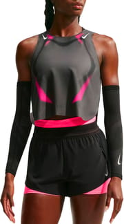W Nike Aeroswift Dri-Fit ADV Crop Tank GX Iron Grey Volt White Gcw#11