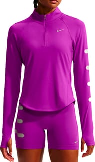W Nike Tempo Flash LS Tee Bold Berry/Reflective Silver