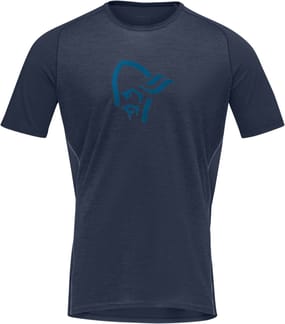 Fjørå Wool T-Shirt M'S Indigo Night/Mykonos Blue