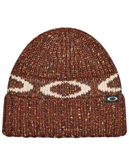W Ellipse Ribbed Beanie Dark Umber