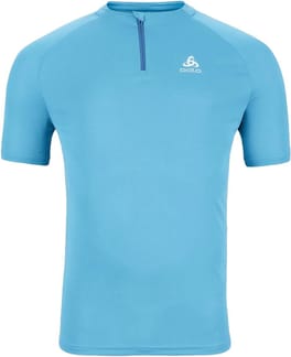 T-Shirt Crew Neck S/S 1/2 Zip Essential Saxony Blue