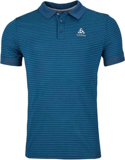 Polo Shirt S/S Nikko Dry Saxony Blue - Blue Wing Teal Stripes