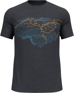 Ascent PW 130 Topography T-Shirt Crew Neck SS Black Melange