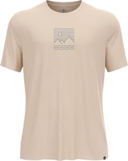 Ascent Sun Sea Mountains T-Shirt Crew Neck SS Silver Cloud Melange
