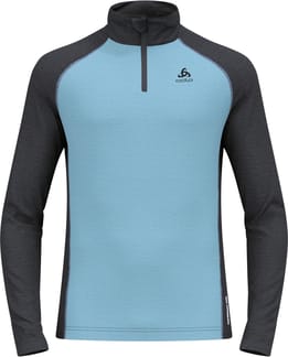 BL Top LS Half Zip Natural Performance PW 150 Blue Dark Grey