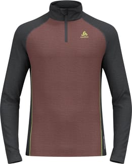 BL Top LS Half Zip Natural Performance Pw 150 Fudge Dark Grey