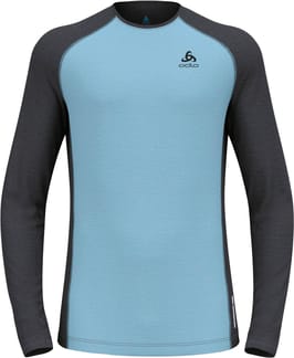 BL Top Crew Neck LS Natural Performance PW 150 Blue Dark Grey