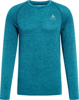T-Shirt Crew Neck LS Essential Seamless Dark Sapphire Melange