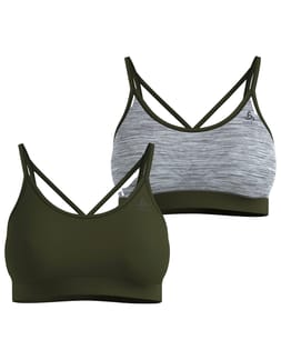 Seamless Low Bra W Deep Depths/Grey Melange