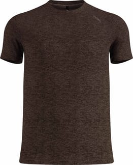 Essential Seamless Tee Crew Neck SS M Brown Granite Melange