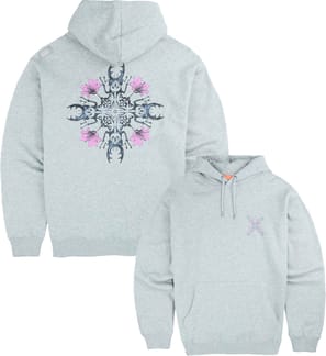 Scarab Fleece Hood Graph Gris Chine