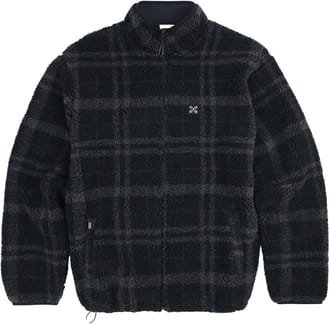 Plaid Fullzip Sherpa Fleece Black