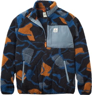 Offroad Recycled Sherpa 1/2 Zip Fleece Abstract Trails Black