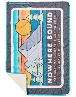 Cabin Recycled Sherpa Blanket Black Nowhere Bound' Print