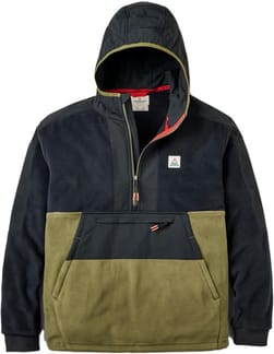 Woodland Hooded 1/2 Zip Polartec® Fleece Black Khaki