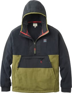 Woodland Hooded 1/2 Zip Polartec® Fleece Black Khaki