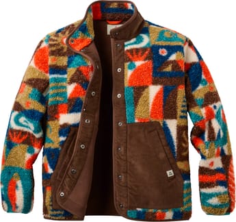 Clover Sherpa Fleece Jacket W Lost On Purpose Pacific Green