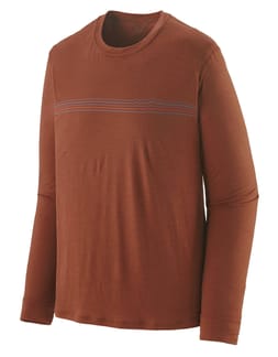 M's L/S Cap Cool Merino Graphic Shirt Fitz Roy Fader/Sisu Brown