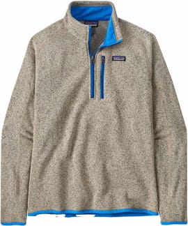 M's Better Sweater 1/4 Zip Oar Tan W/Vessel Blue