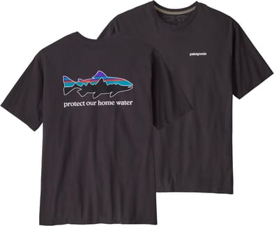 M's Home Water Trout Organic T-Shirt Ink Black