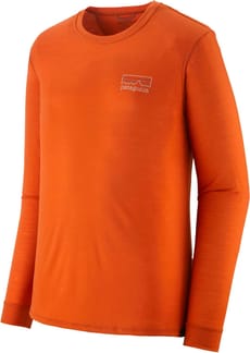 M's L/S Cap Cool Merino Blend Graphic Shirt Fitz Roy Strt Rdtal Rust