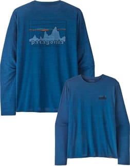 M's L/S Cap Cool Daily Graphic Shirt '73 Skyline: Clement Blue X-Dye