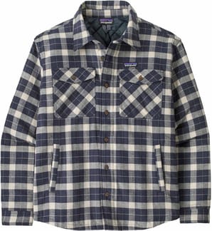 M's LW Insulated Fjord Flannel Shirt Evergreen Fjord Smolder Blue