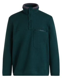 M Fleece Snap T Neck Scarab Green