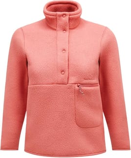 W Fleece Snap T-Neck Trek Pink/Softer Red