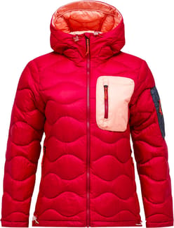 W Helium Utility Down Hood Jacket Tech Burgundy Peach Fuzz