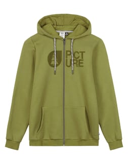 Basement Flock Zip Hoodie Army Green