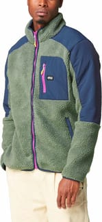 Quilchena Zip Fleece Green Spray Dark Blue