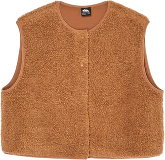 Cropped Sherpa Vest W Rawhide