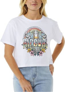 Block Party Crop Tee White