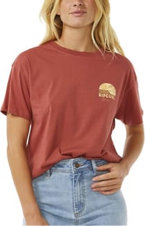 Line Up Relaxed Tee Maroon