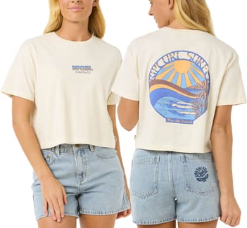Sun & Sea Crop Tee W Bone