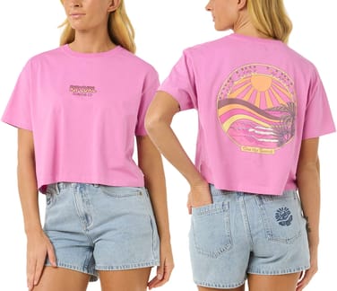 Sun & Sea Crop Tee W Pink