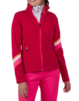W Strawpile Fleece Fz Ruby Red