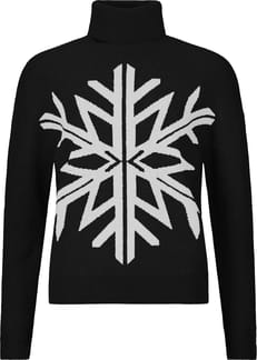 W Patterned Turtle Neck Sweat Black