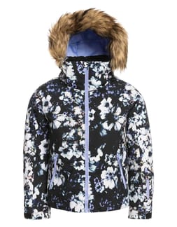 Jetski Girl Snow Jacket True Black Black Flowers