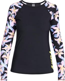 Roxy Active LS Lycra Printed Surf Tee 2 Anthracite Kiss