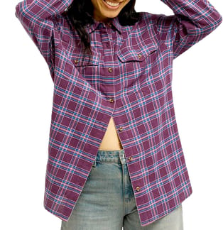 Let It Go Check Shirt Blackberry Wine Purple Plaid