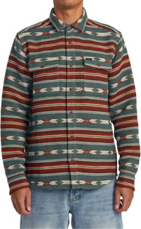 Rvca Blanket LS Woven Top Teal