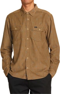 Freeman Cord Print Woven Top Khaki