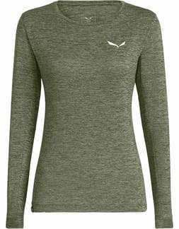 Puez Melange Dry W L/S Tee Faded Green Melange