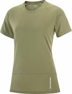 Cross Run SS Tee W Deep Lichen Green