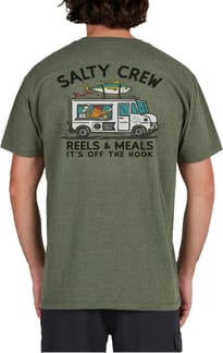 Reels & Meals Premium S/S Tee Forest Heather