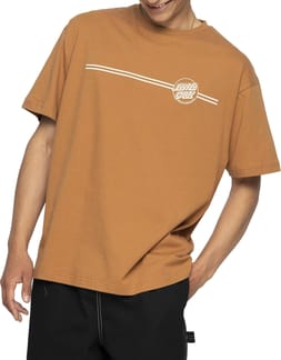 Opus Dot Stripe AG T-Shirt Butterscotch